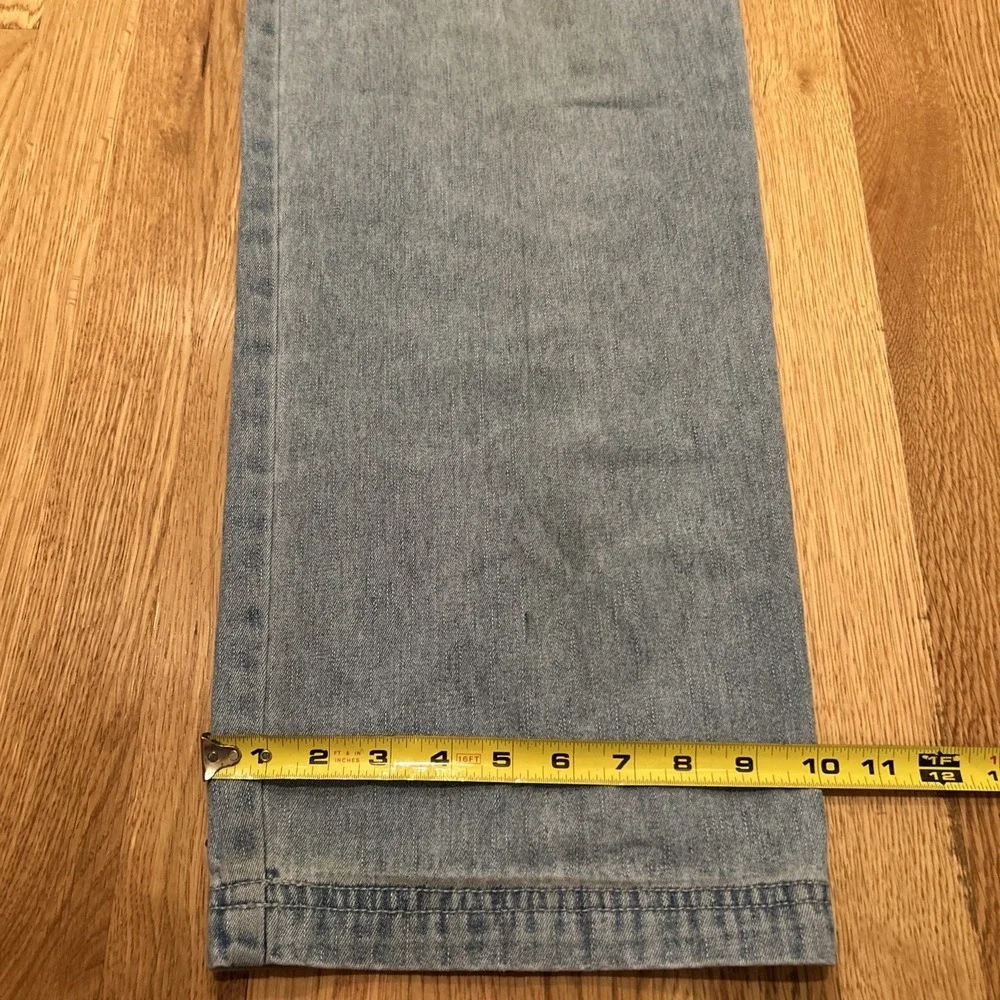 Wanted Jeans Womens 9 Blue Embroidered Medium Wash Wide Leg‎ Baggy y2K 90s